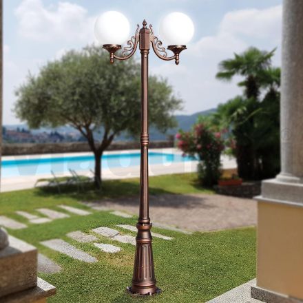 200 cm high street lamp in black acrylic and aluminum Made in Italy - Trovanero Viadurini