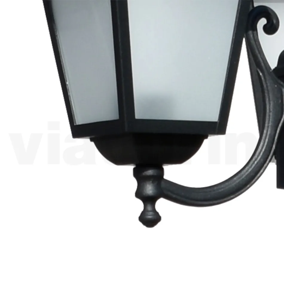 208 cm tall garden lamp in Anthracite Aluminum and Sandblasted Glass - Elric Viadurini