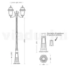208 cm tall garden lamp in Anthracite Aluminum and Sandblasted Glass - Elric Viadurini