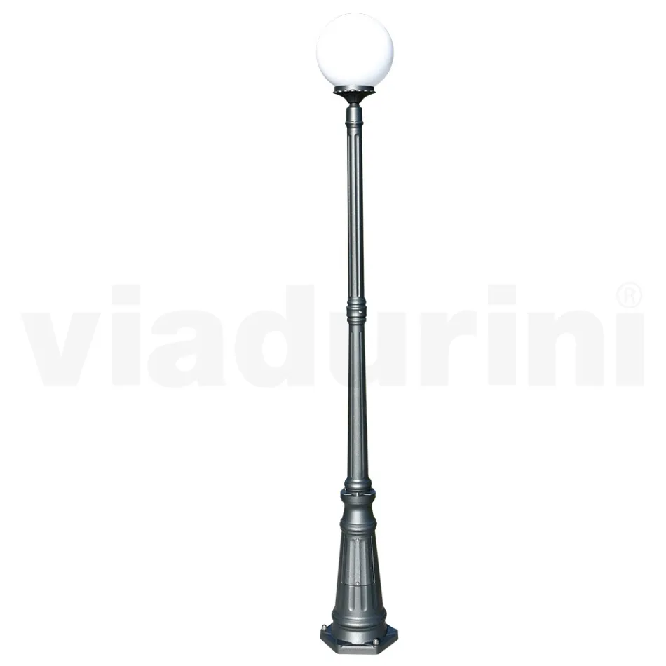 208 cm tall street lamp in Acrylic and Anthracite Aluminum Made in Italy - Trovaantracite Viadurini