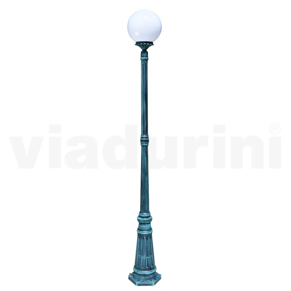 208 cm tall street lamp in black acrylic and aluminum made in Italy - Trovanero Viadurini