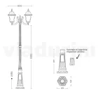 208 cm tall street lamp in Anthracite Glass and Aluminum Made in Italy - Scintilla Viadurini