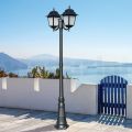 208 cm tall street lamp in Anthracite Glass and Aluminum Made in Italy - Scintilla