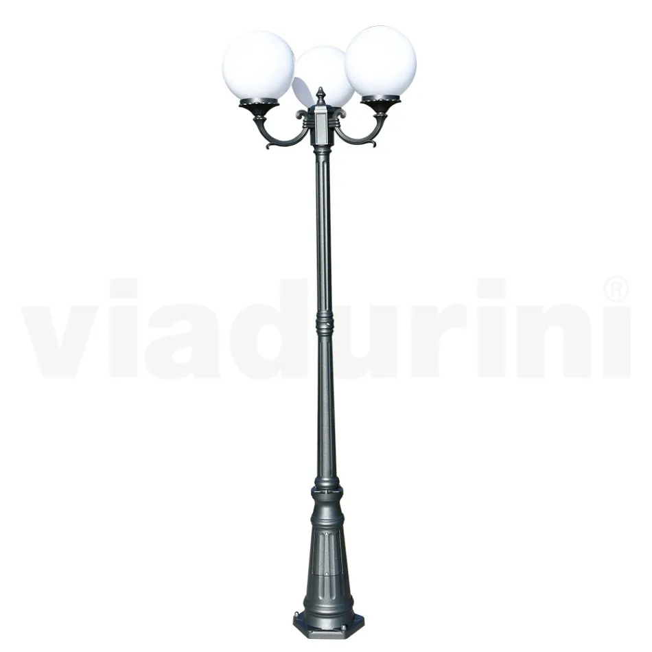 212 cm tall street lamp in Acrylic and Anthracite Aluminum Made in Italy - Trovaantracite Viadurini