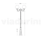 212 cm tall street lamp in Acrylic and Anthracite Aluminum Made in Italy - Trovaantracite Viadurini