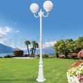 212 cm tall street lamp in white acrylic and aluminum made in Italy - Trovabianco