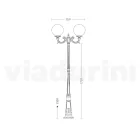 212 cm tall street lamp in black acrylic and aluminum made in Italy - Trovanero Viadurini