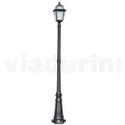 214 cm tall garden lamp in Anthracite Aluminum and Sandblasted Glass - Elric Viadurini