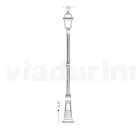 214 cm tall garden lamp in Anthracite Aluminum and Sandblasted Glass - Elric Viadurini