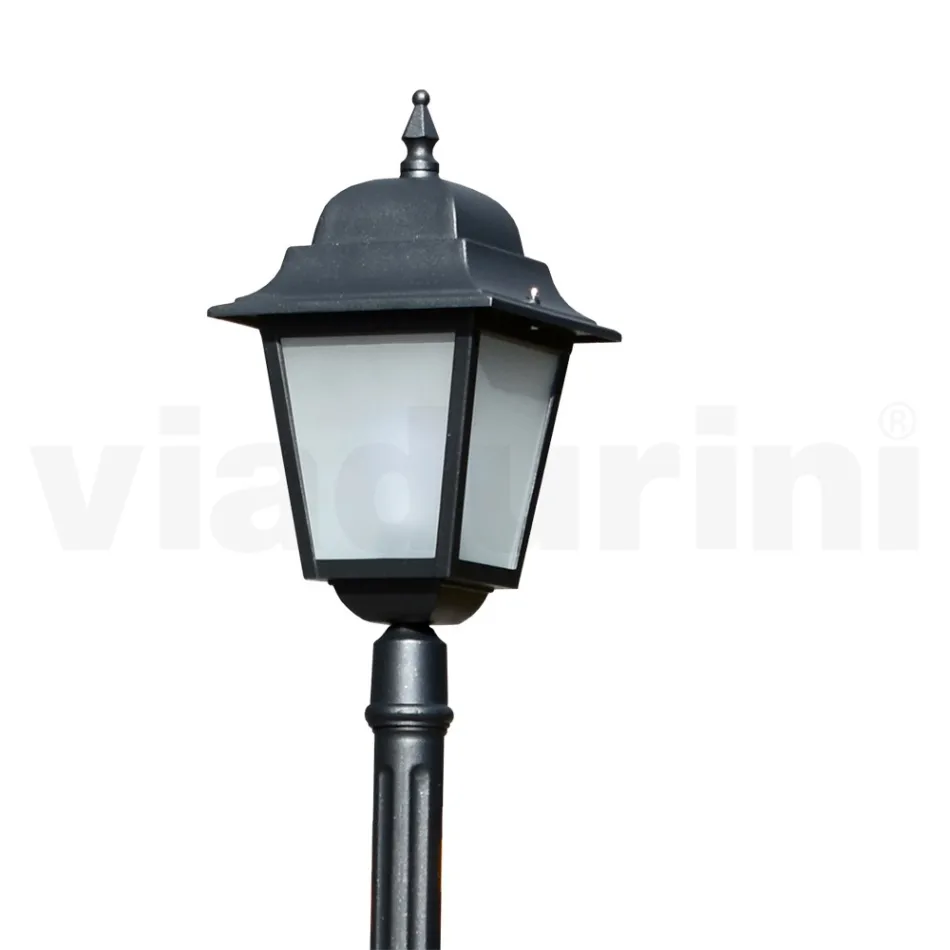 214 cm tall street lamp in Anthracite Glass and Aluminum Made in Italy - Scintilla Viadurini