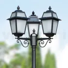 Garden lamppost 219 cm high in Anthracite Aluminum and Sandblasted Glass - Elric Viadurini