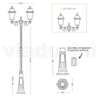 Garden lamppost 219 cm high in Anthracite Aluminum and Sandblasted Glass - Elric Viadurini