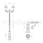219 cm tall street lamp in Anthracite Glass and Aluminum Made in Italy - Scintilla Viadurini