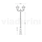 221 cm tall garden lamp in glass and 5 aluminum finishes - Pinako Viadurini