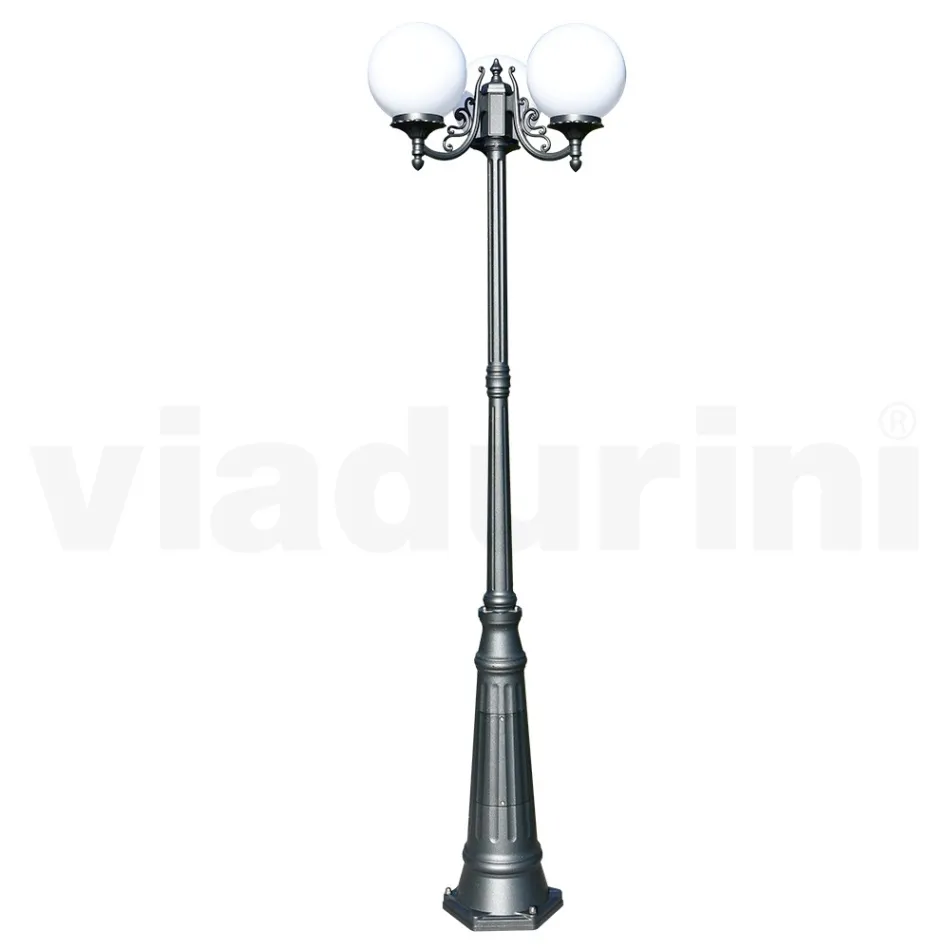 230 cm high street lamp in Acrylic and Anthracite Aluminum Made in Italy - Trovaantracite Viadurini