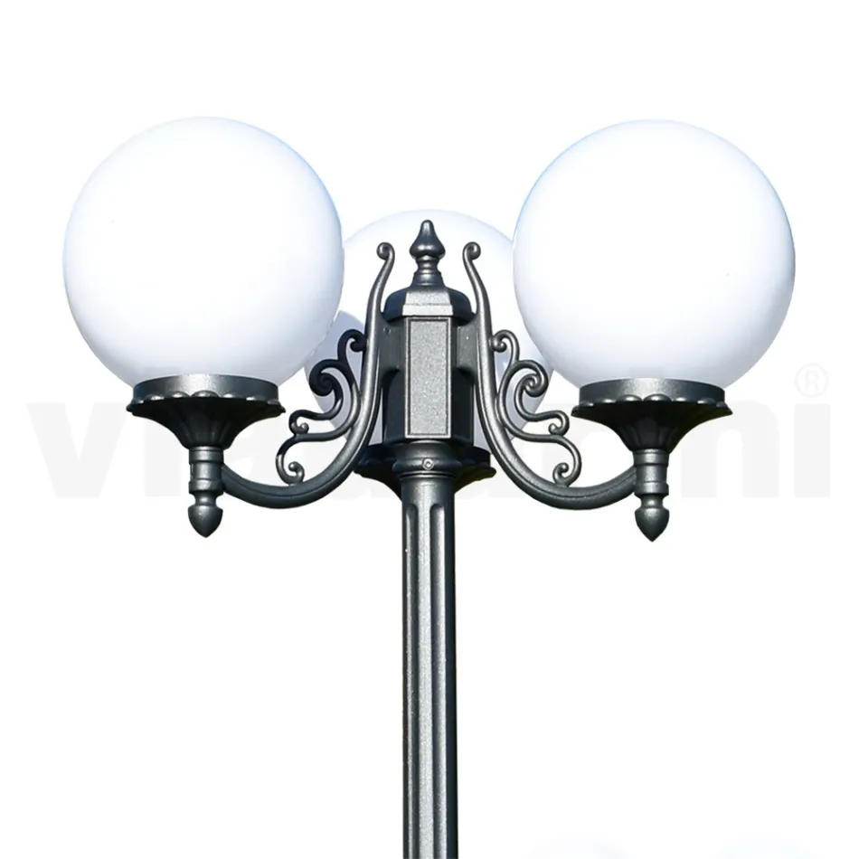 230 cm high street lamp in Acrylic and Anthracite Aluminum Made in Italy - Trovaantracite Viadurini