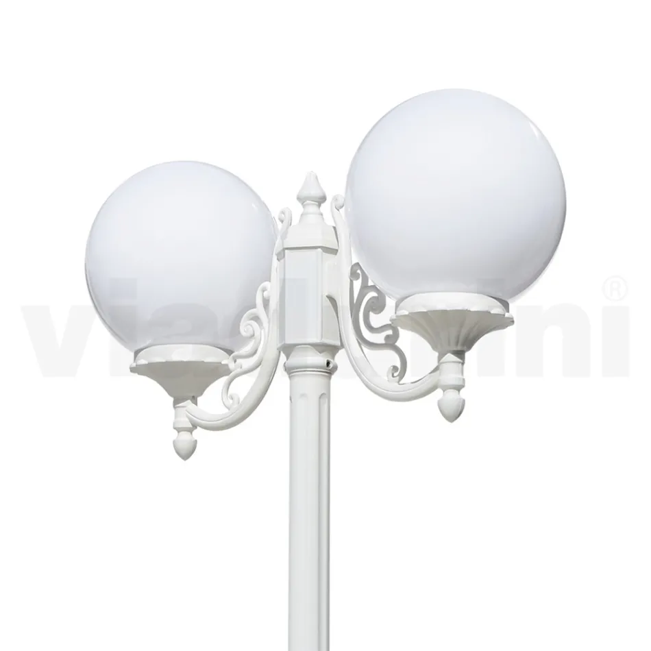 230 cm high street lamp in white acrylic and aluminum made in Italy - Trovabianco Viadurini