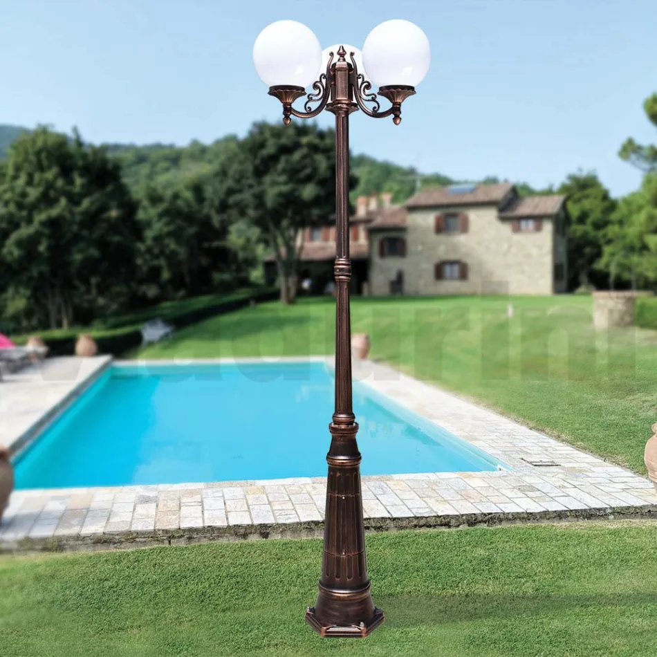 230 cm high street lamp in black acrylic and aluminum made in Italy - Trovanero Viadurini