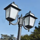 Garden lamppost 238 cm high in Anthracite Aluminum and Sandblasted Glass - Elric Viadurini