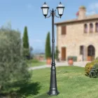 Garden lamppost 238 cm high in Anthracite Aluminum and Sandblasted Glass - Elric Viadurini
