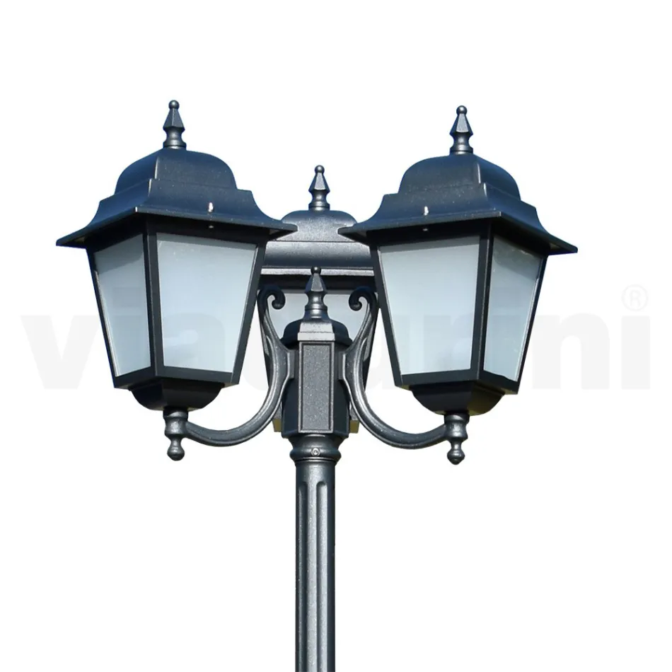 238 cm tall street lamp in Anthracite Glass and Aluminum Made in Italy - Scintilla Viadurini