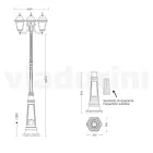 238 cm tall street lamp in Anthracite Glass and Aluminum Made in Italy - Scintilla Viadurini