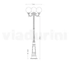 242 cm tall street lamp in Acrylic and Anthracite Aluminum Made in Italy - Trovaantracite Viadurini
