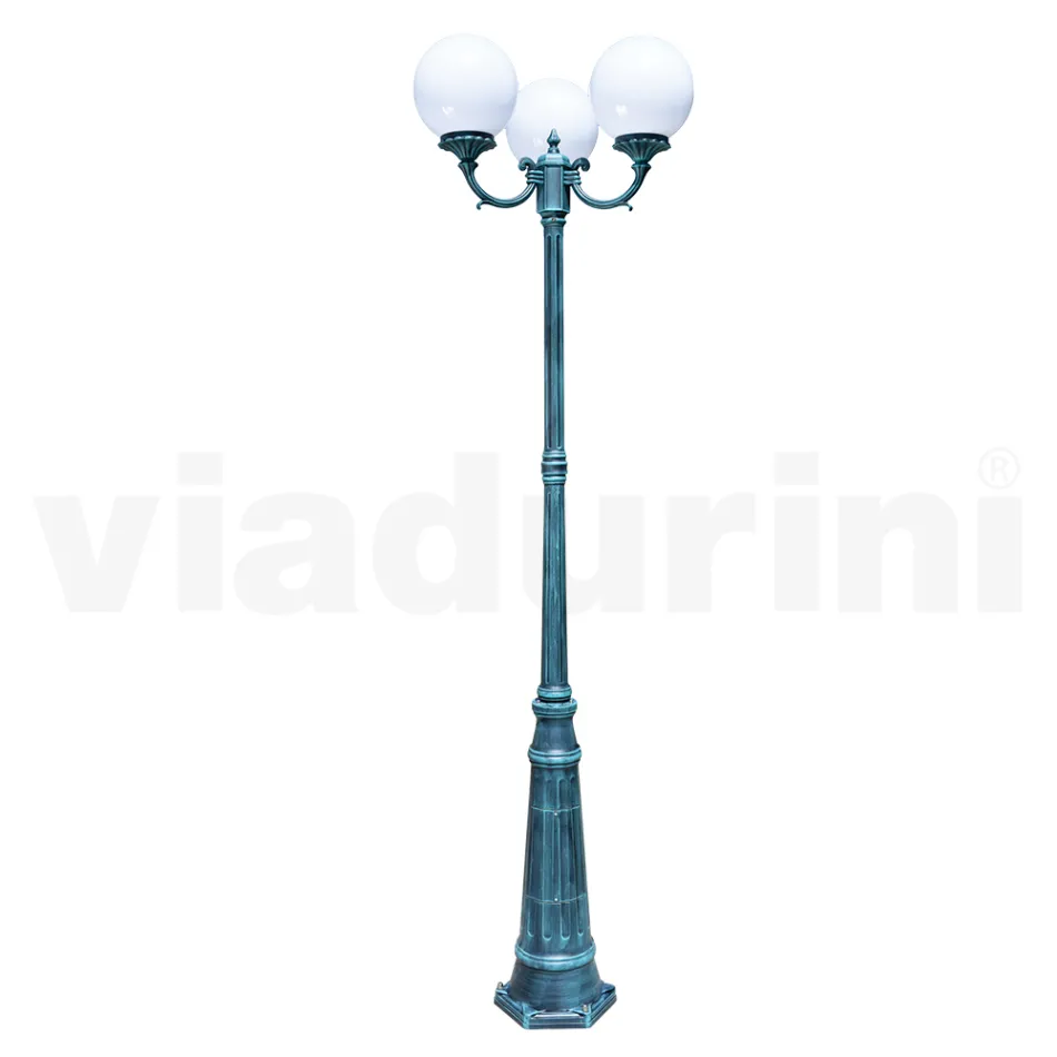 242 cm tall street lamp in black acrylic and aluminum made in Italy - Trovanero Viadurini