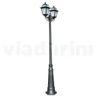Garden lamppost 249 cm high in Anthracite Aluminum and Sandblasted Glass - Elric Viadurini