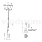 249 cm tall street lamp in Anthracite Glass and Aluminum Made in Italy - Scintilla Viadurini