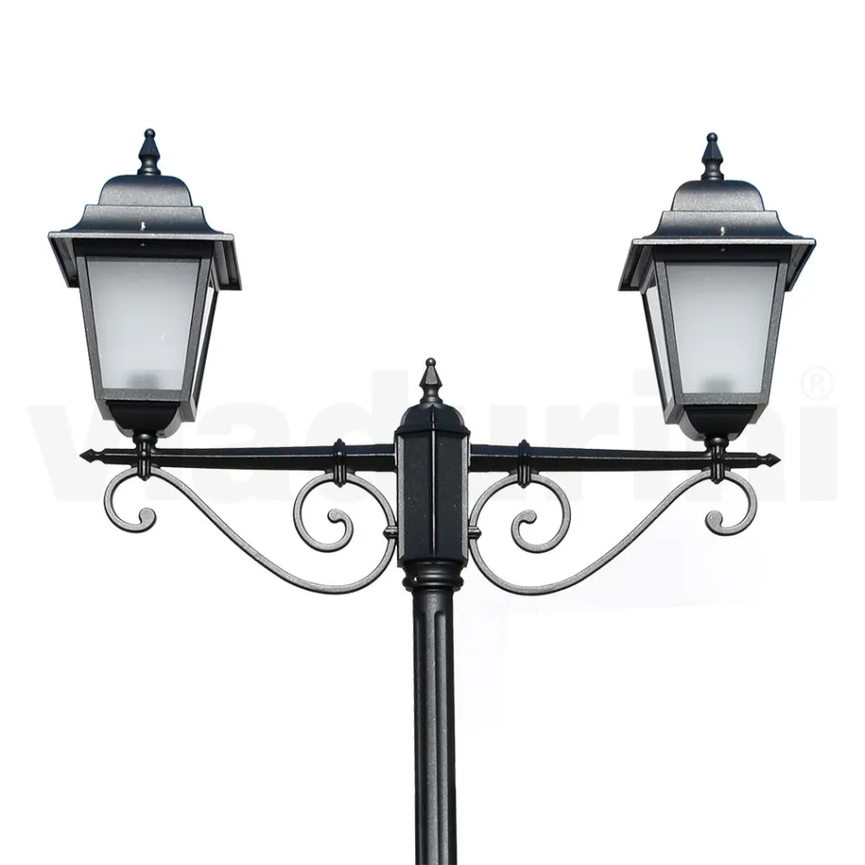255 cm high street lamp in Anthracite Glass and Aluminum Made in Italy - Scintilla Viadurini