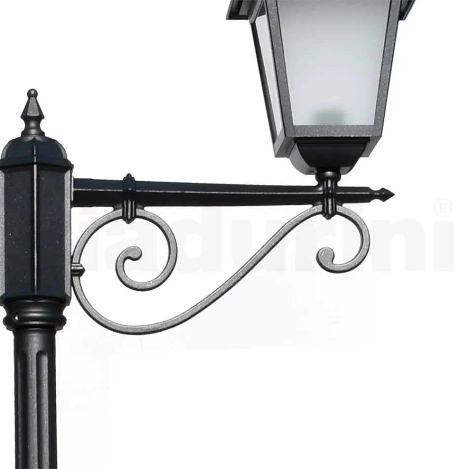 255 cm high street lamp in Anthracite Glass and Aluminum Made in Italy - Scintilla Viadurini