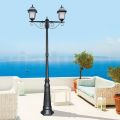 255 cm high street lamp in Anthracite Glass and Aluminum Made in Italy - Scintilla
