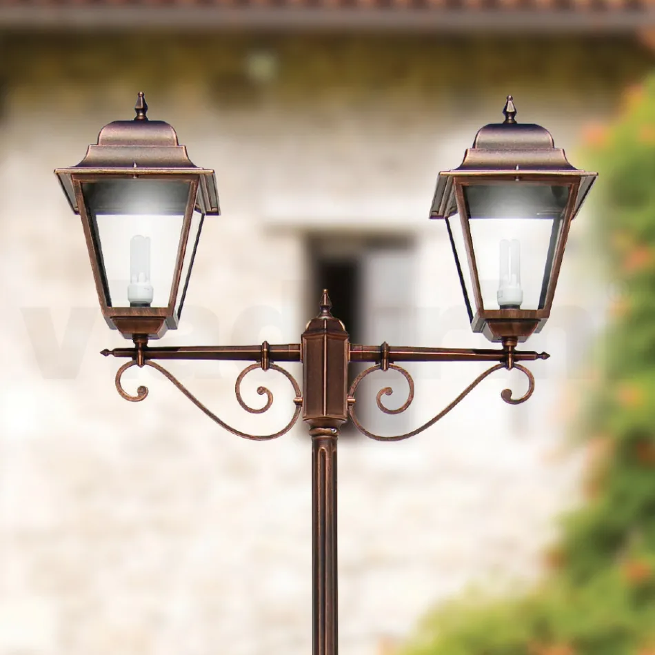 264 cm high street lamp for the garden in glass and die-cast aluminum - Alchemist Viadurini
