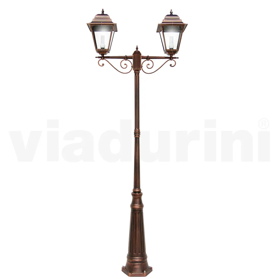 264 cm high street lamp for the garden in glass and die-cast aluminum - Alchemist Viadurini
