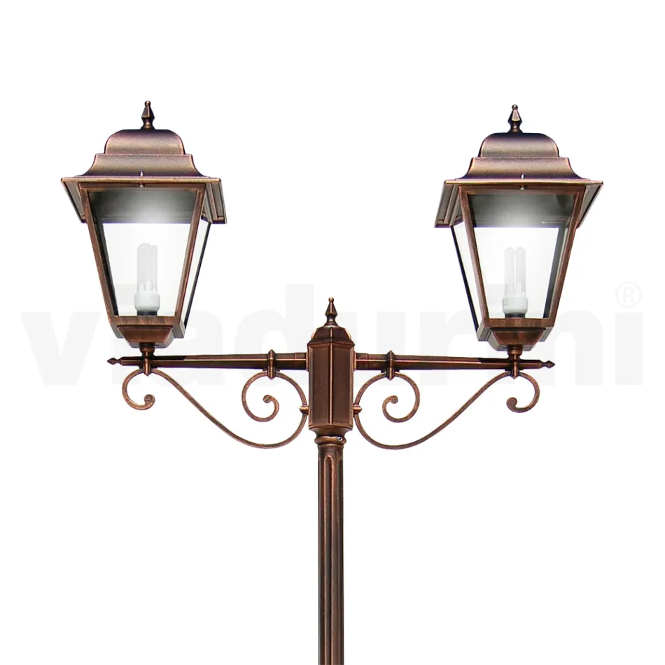 264 cm high street lamp for the garden in glass and die-cast aluminum - Alchemist Viadurini