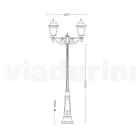 264 cm high street lamp for the garden in glass and die-cast aluminum - Alchemist Viadurini