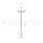 270 cm high street lamp in Acrylic and Anthracite Aluminum Made in Italy - Trovaantracite Viadurini