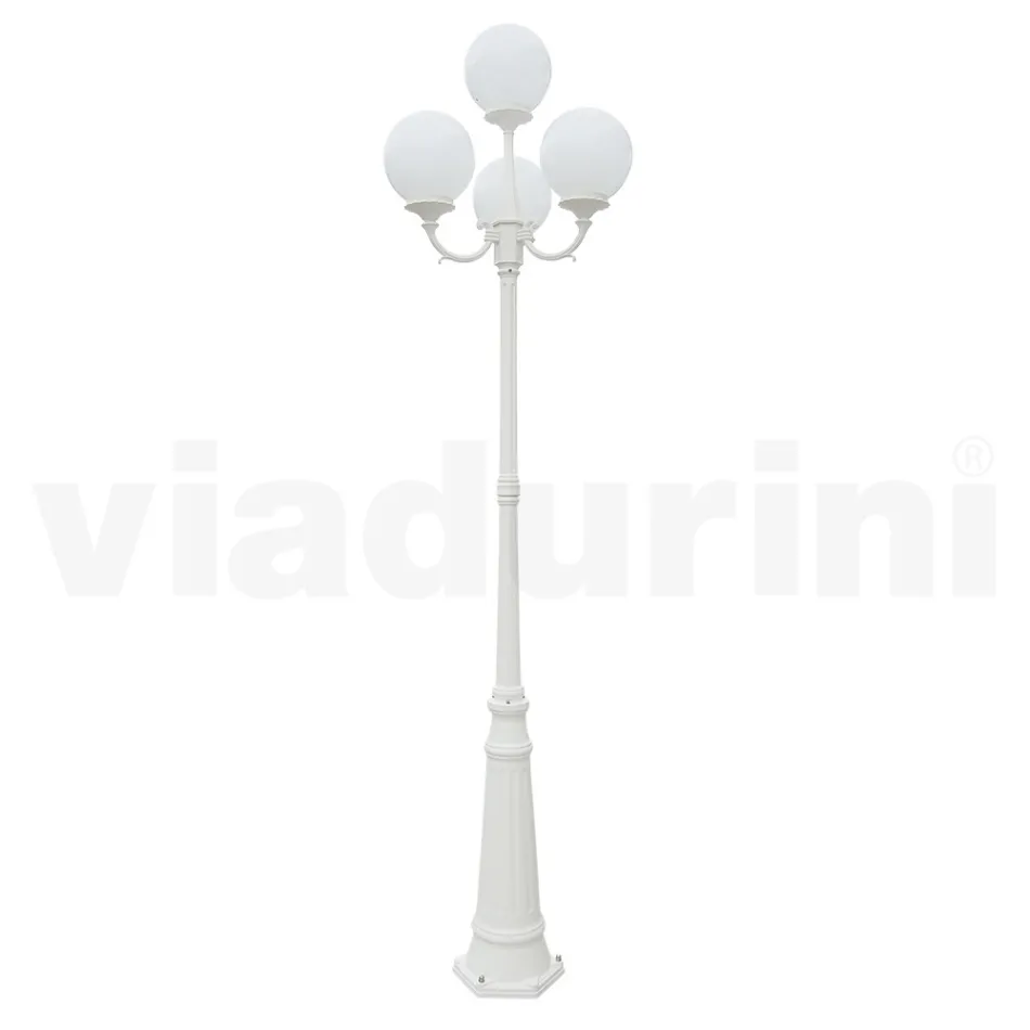 270 cm tall street lamp in white acrylic and aluminum made in Italy - Trovabianco Viadurini
