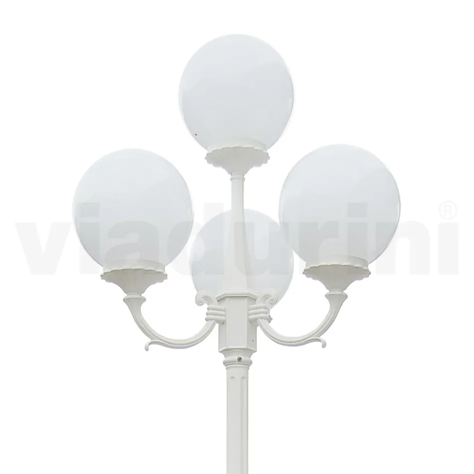 270 cm tall street lamp in white acrylic and aluminum made in Italy - Trovabianco Viadurini