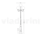 270 cm tall street lamp in white acrylic and aluminum made in Italy - Trovabianco Viadurini