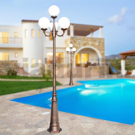 270 cm high street lamp in black acrylic and aluminum Made in Italy - Trovanero Viadurini