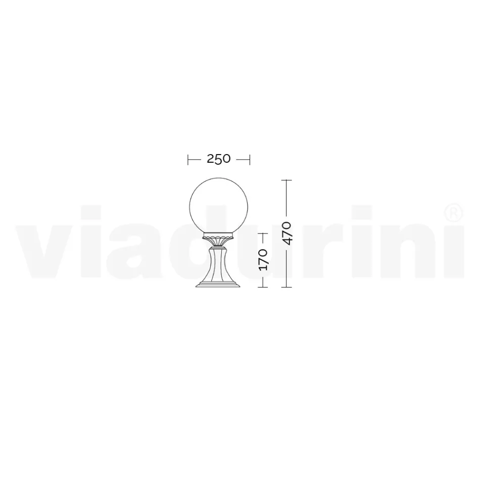 47 cm high street lamp in white acrylic and aluminum made in Italy - Trovabianco Viadurini