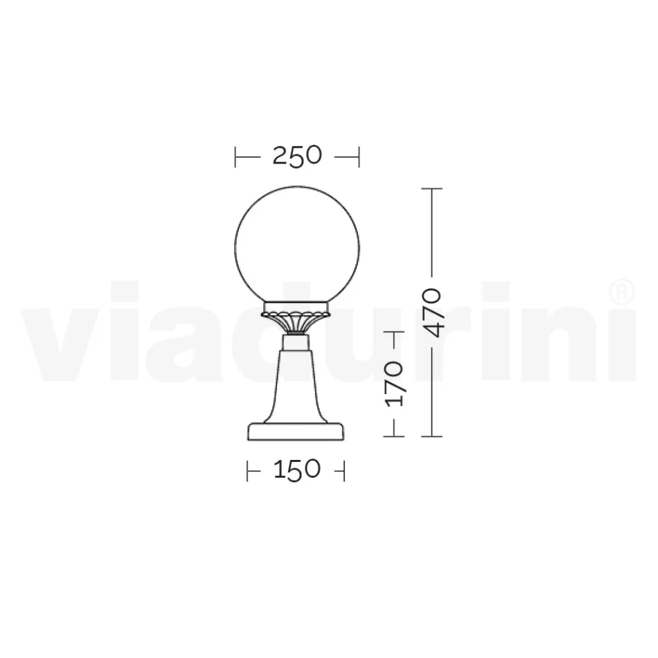 47 cm high street lamp in black acrylic and aluminum made in Italy - Trovanero Viadurini