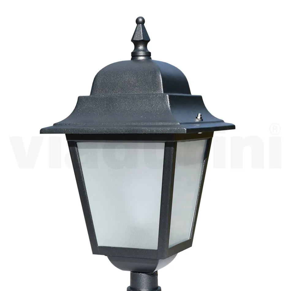 53.5 cm tall street lamp in Anthracite Glass and Aluminum Made in Italy - Scintilla Viadurini
