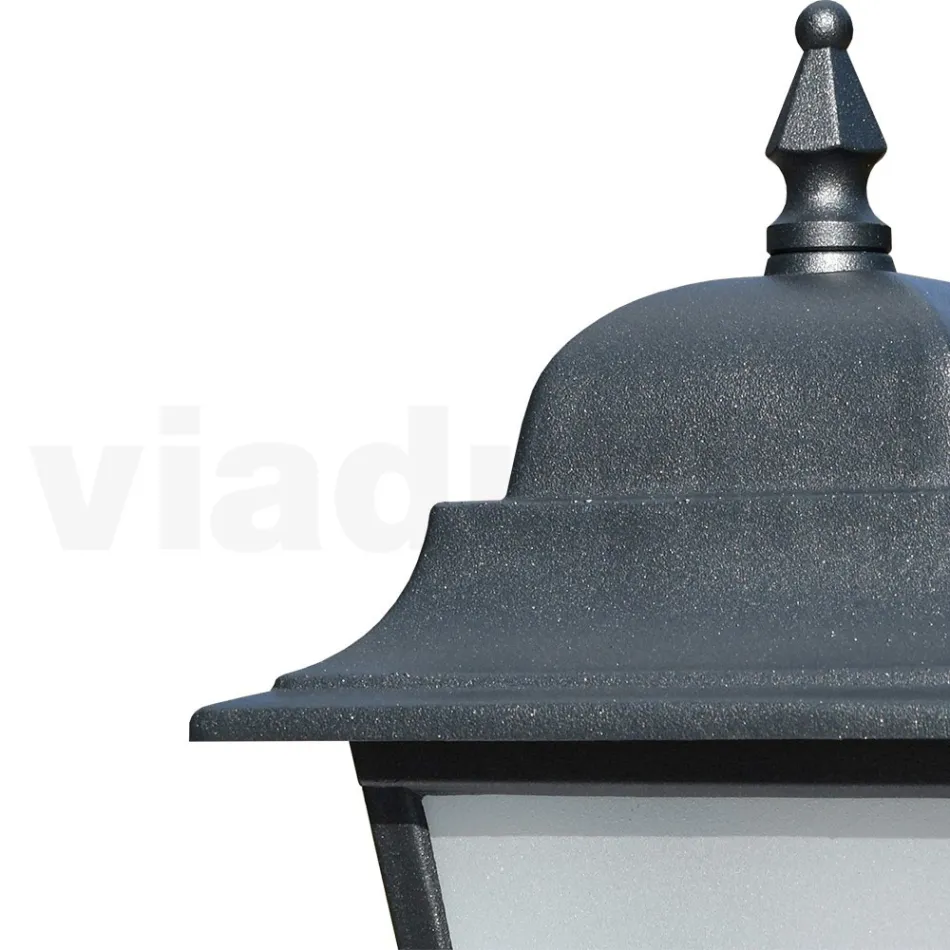 53.5 cm tall street lamp in Anthracite Glass and Aluminum Made in Italy - Scintilla Viadurini