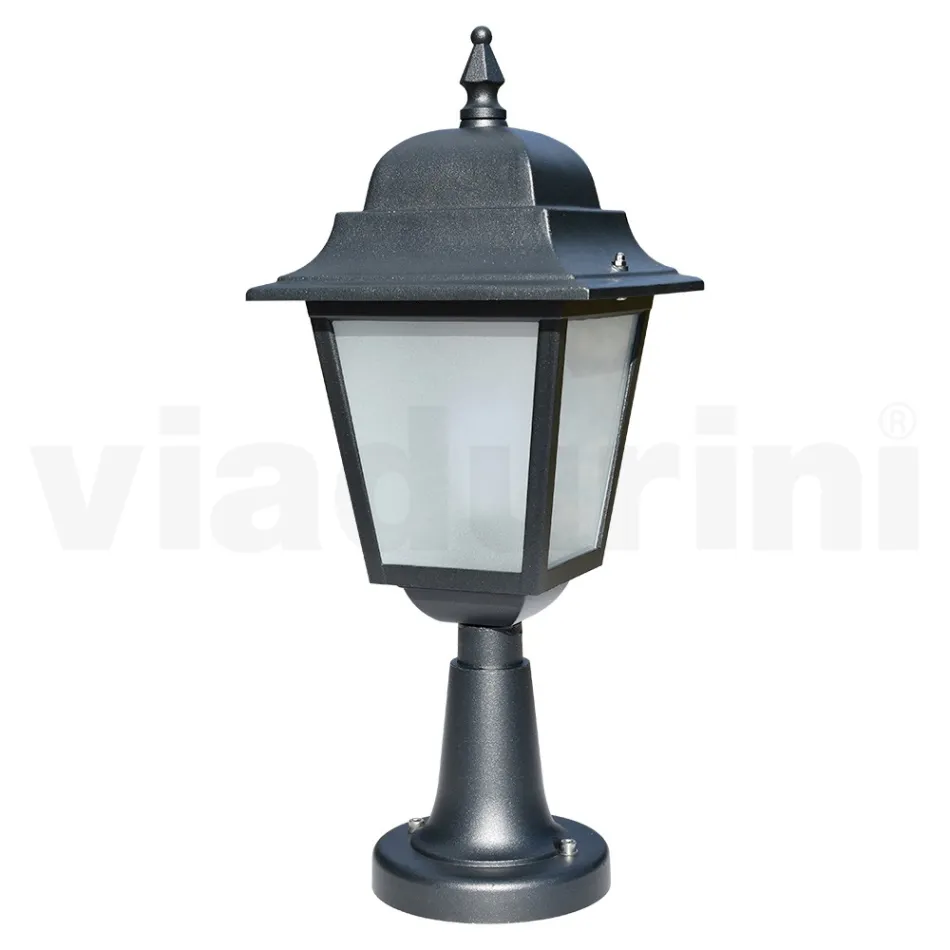 53.5 cm tall street lamp in Anthracite Glass and Aluminum Made in Italy - Scintilla Viadurini