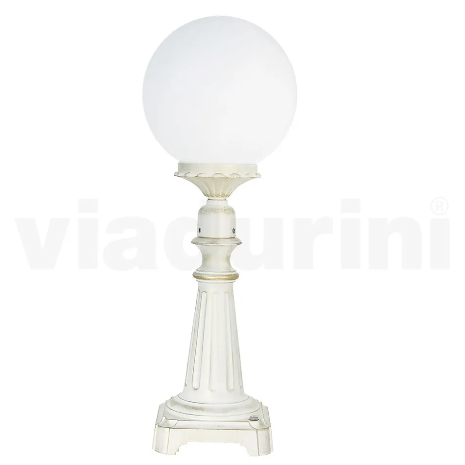69 cm tall street lamp in white acrylic and aluminum made in Italy - Trovabianco Viadurini