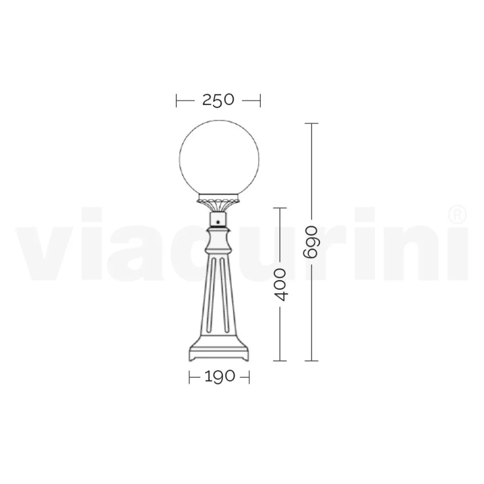 69 cm tall street lamp in black acrylic and aluminum made in Italy - Trovanero Viadurini