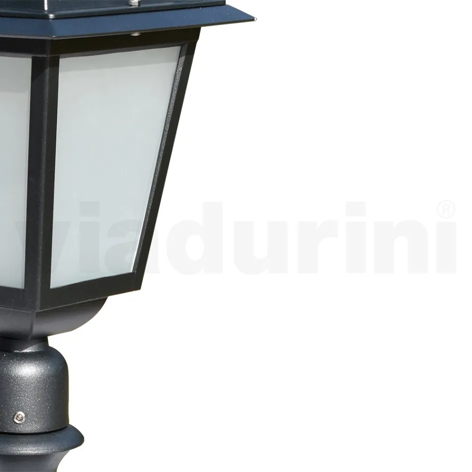 76.5 cm high garden lamp in Anthracite Aluminum and Sandblasted Glass - Elric Viadurini